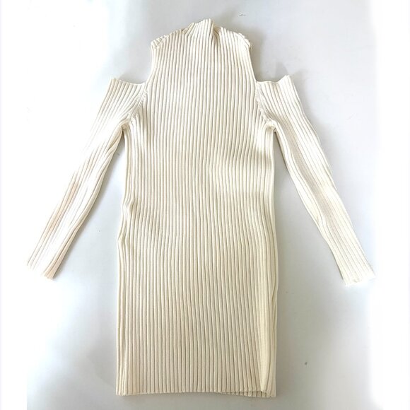 Maje, NWT Manu cut out white ribbed cold shoulder Knit Top_M - Picture 9 of 12
